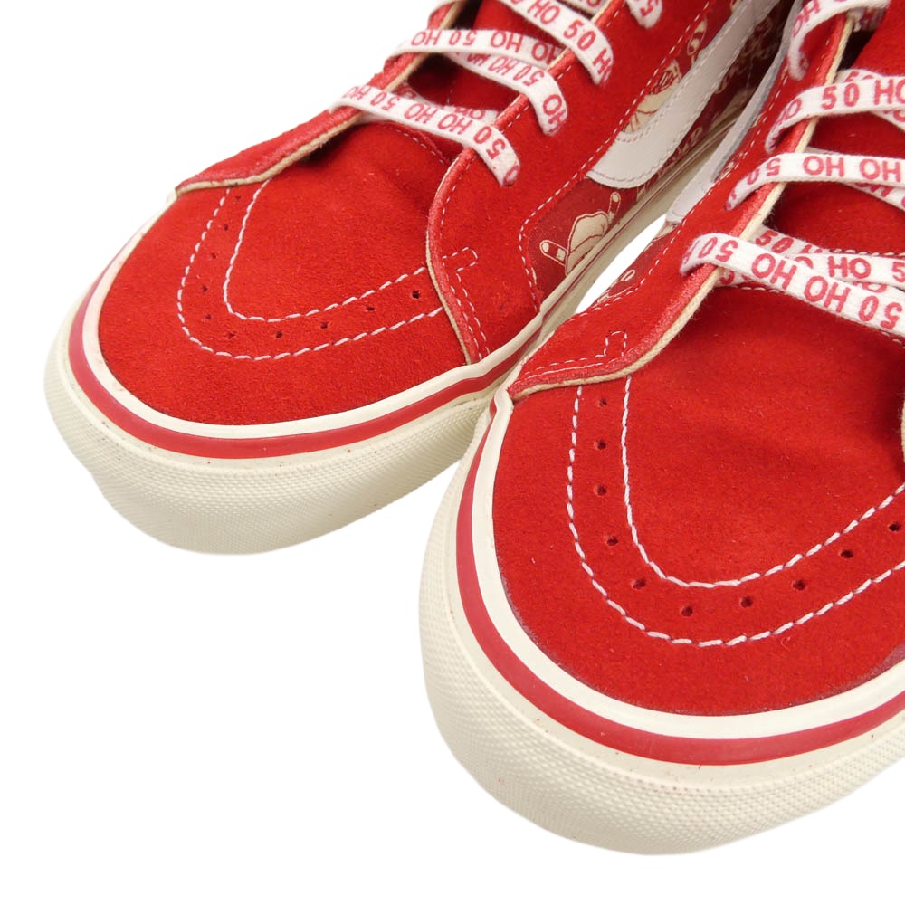 VANS バンズ VN0A2XS1LVT PIRATE SANTA パイレーツサンタ スケートハイ 38 スニーカー レッド系 オフホワイト系 29cm【極上美品】【中古】