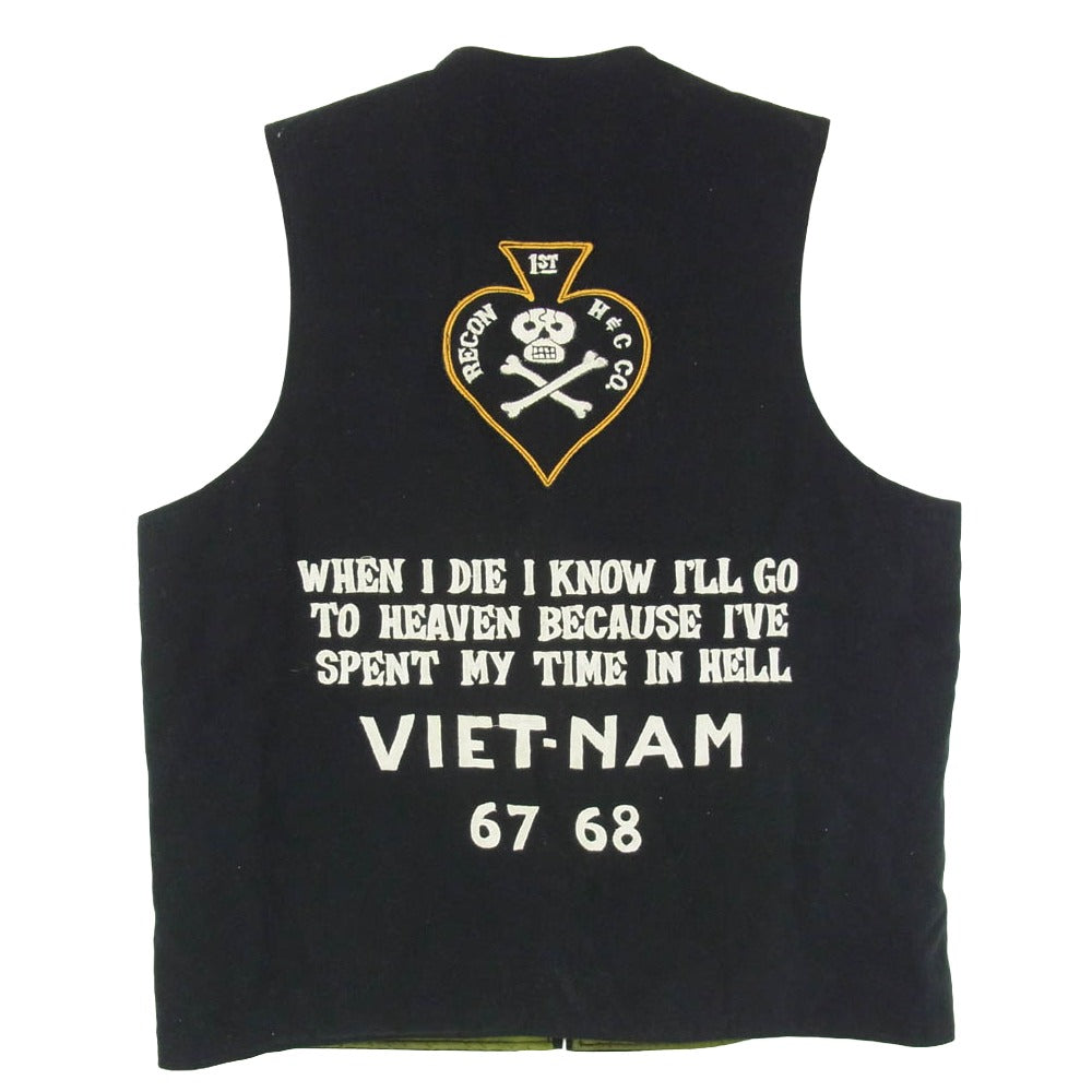 TAILOR TOYO テイラー東洋 TT12212 VIET-NUM VEST 刺繍 ベトナム ベスト ブラック系 L【美品】【中古】