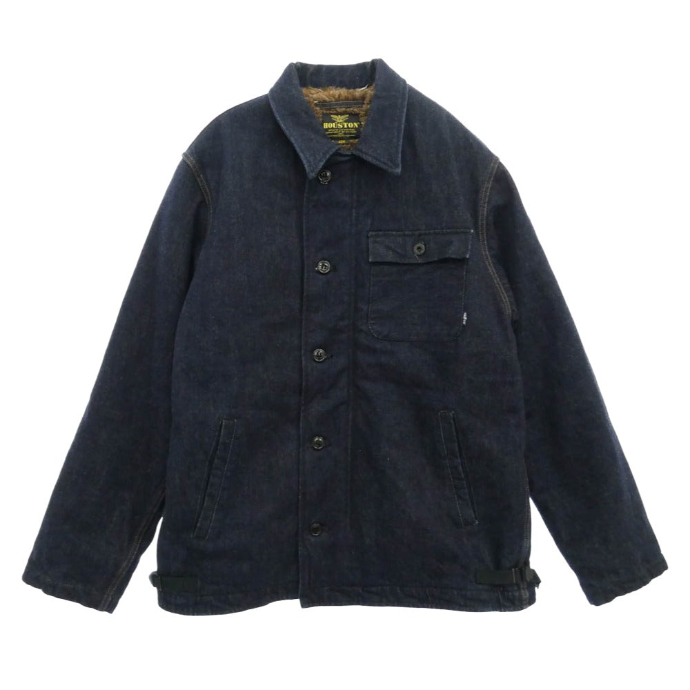 Denime ドゥニーム HOUSTON ヒューストン 50806 × HOUSTON ヒューストン A2 デニム デッキ ジャケット ダークネイビー系 42R【中古】