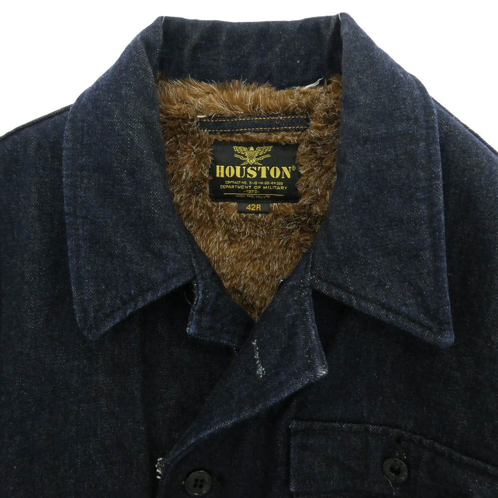 Denime ドゥニーム HOUSTON ヒューストン 50806 × HOUSTON ヒューストン A2 デニム デッキ ジャケット ダークネイビー系 42R【中古】