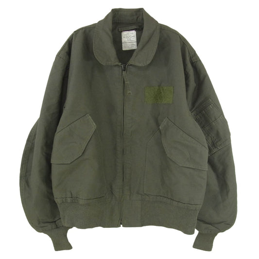 米軍 8415-01-608-2983 CWU-36P DEFENSE TECHNOLOGY EQUIPMENT.INC製 フライト ジャケット カーキ系 L【中古】
