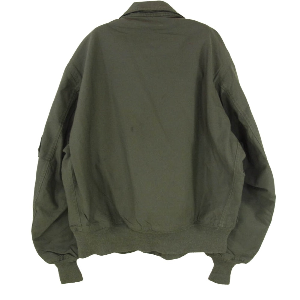 米軍 8415-01-608-2983 CWU-36P DEFENSE TECHNOLOGY EQUIPMENT.INC製 フライト ジャケット カーキ系 L【中古】