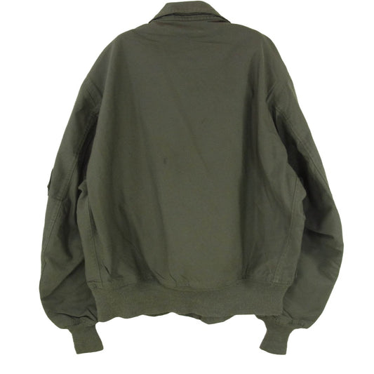 米軍 8415-01-608-2983 CWU-36P DEFENSE TECHNOLOGY EQUIPMENT.INC製 フライト ジャケット カーキ系 L【中古】