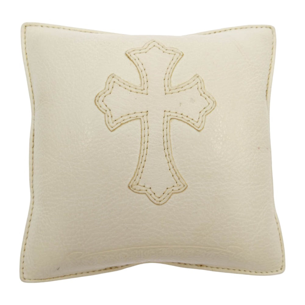 CHROME HEARTS クロムハーツ（原本無） PAPER WEIGHT LEATHER PILLOW CHクロスパッチ ペーパーウェイト レザーピロー クッションタイプ 文鎮 ホワイト系【中古】