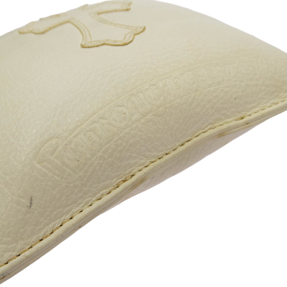 CHROME HEARTS クロムハーツ（原本無） PAPER WEIGHT LEATHER PILLOW CHクロスパッチ ペーパーウェイト レザーピロー クッションタイプ 文鎮 ホワイト系【中古】