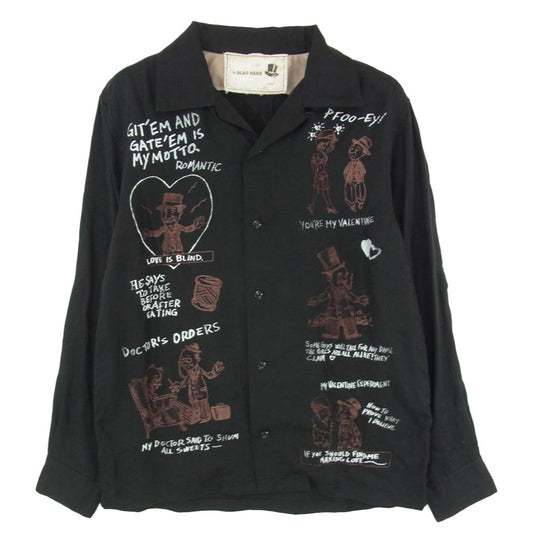 BY GLADHAND バイグラッドハンド byGH-10-FW-08 プリント 長袖 ロングスリーブ オープンカラー シャツ ブラック系 M【中古】