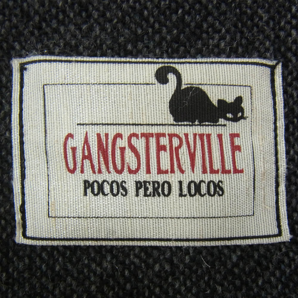 GANGSTERVILLE ギャングスタービル 13AW GSV-13-AW-30 ロゴ刺繍 ウール オープンカラー 長袖 シャツ グレー系 M【中古】