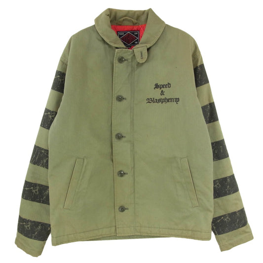 CUT RATE カットレイト ヘリンボーン 裏キルティング ジャケット カーキ系 M【中古】