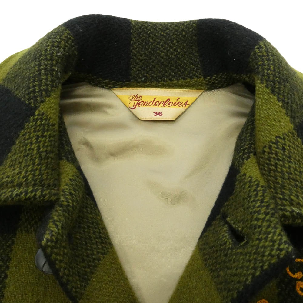 TENDERLOIN テンダーロイン 08AW T-BUFFALO JKT バッファロー チェック ウール ジャケット モスグリーン系 XS【中古】