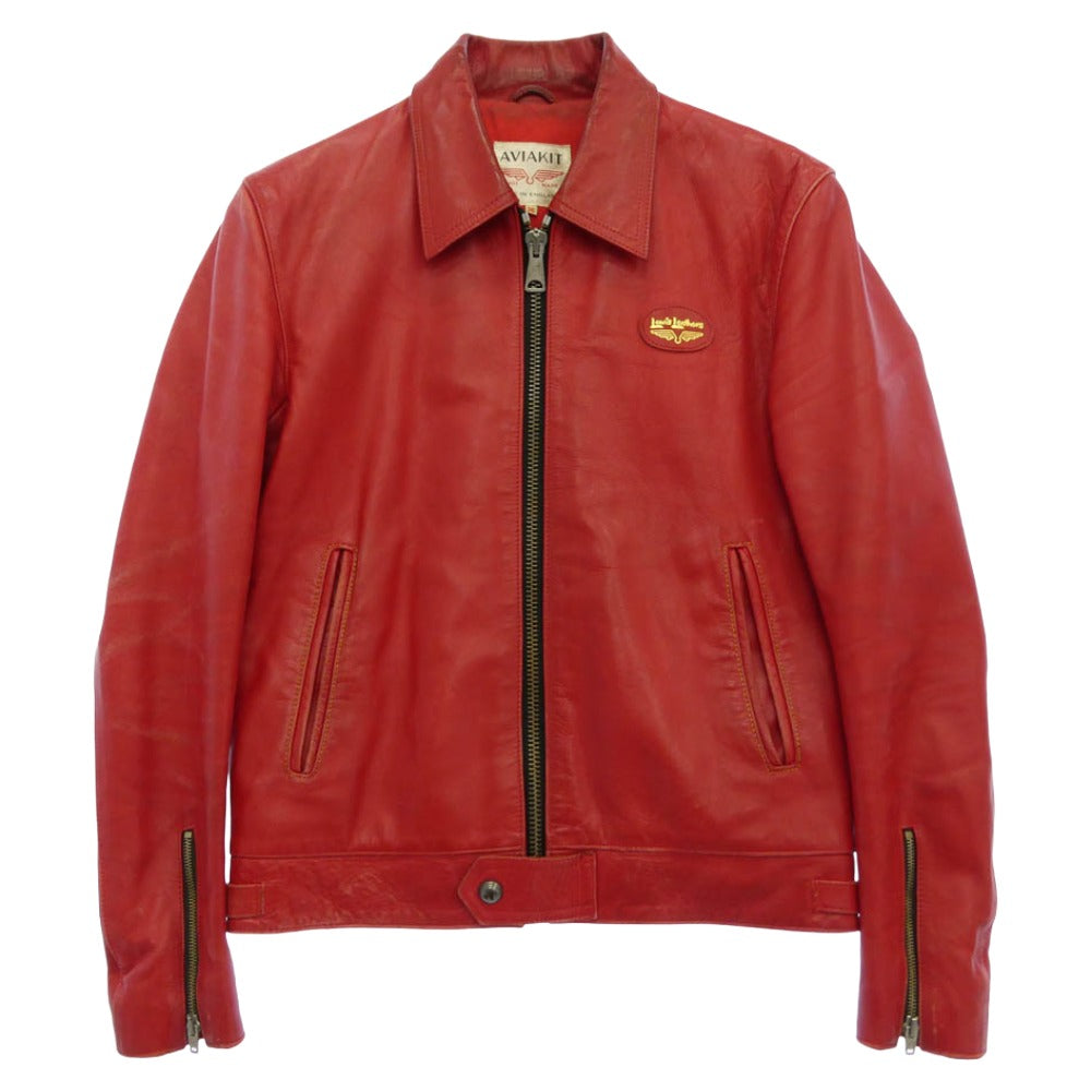 Lewis Leathers ルイスレザー Corsair コルセア レギュラーフィット カウハイド レザー ライダース ジャケット レッド系 36【中古】