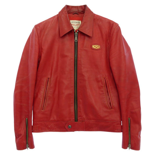 Lewis Leathers ルイスレザー Corsair コルセア レギュラーフィット カウハイド レザー ライダース ジャケット レッド系 36【中古】