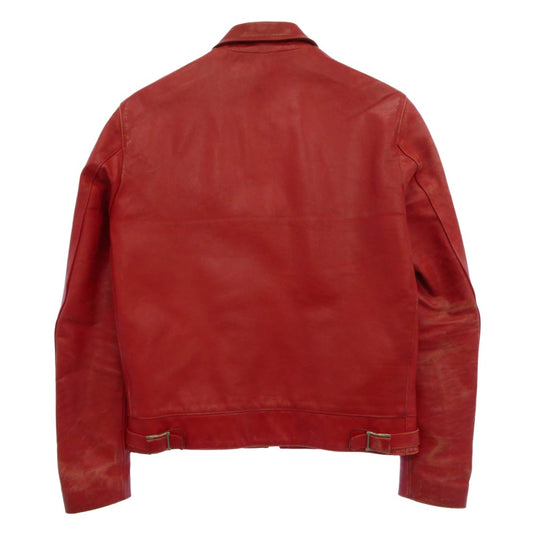 Lewis Leathers ルイスレザー Corsair コルセア レギュラーフィット カウハイド レザー ライダース ジャケット レッド系 36【中古】