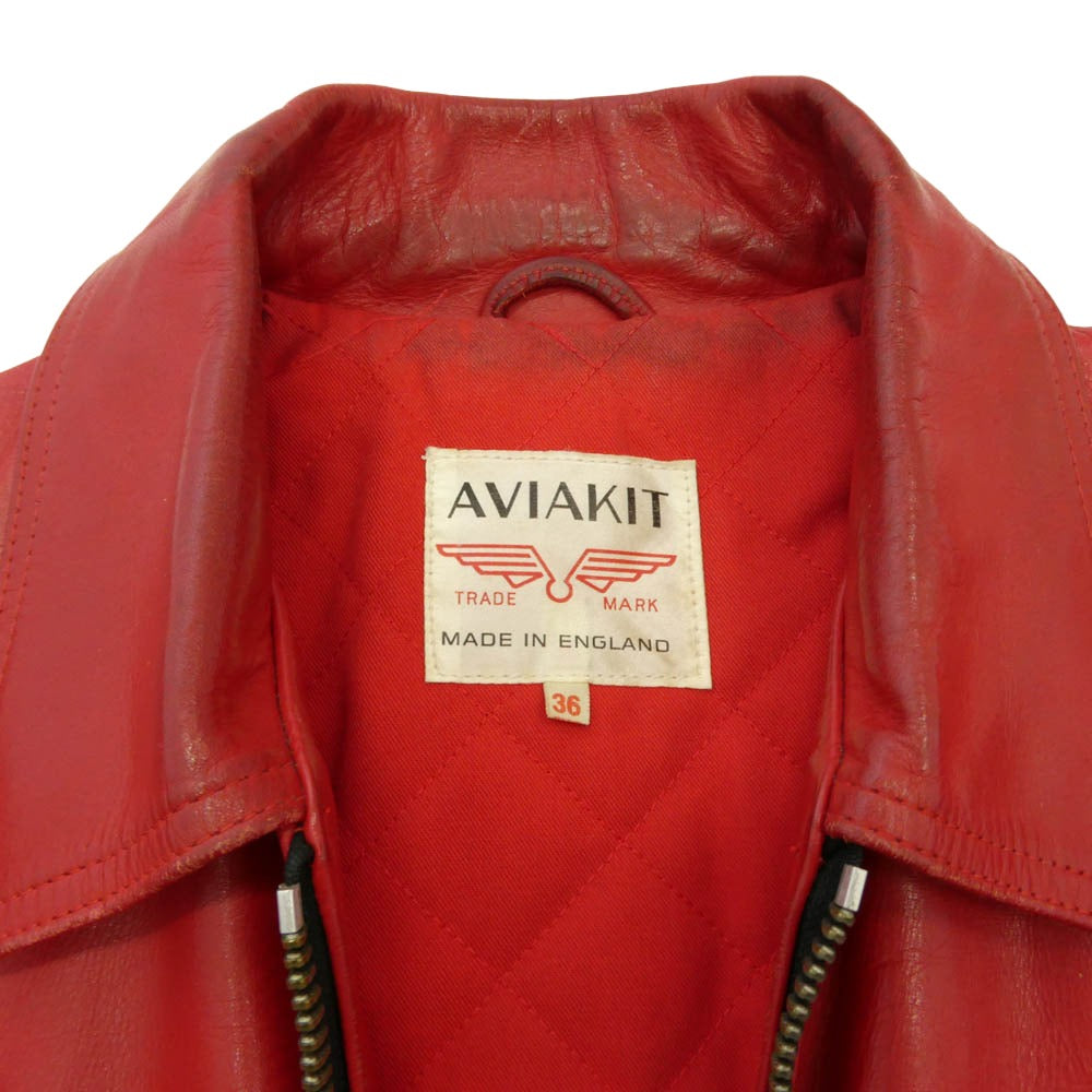 Lewis Leathers ルイスレザー Corsair コルセア レギュラーフィット カウハイド レザー ライダース ジャケット レッド系 36【中古】