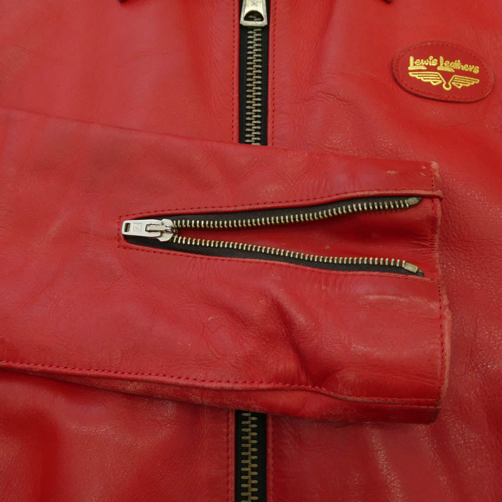 Lewis Leathers ルイスレザー Corsair コルセア レギュラーフィット カウハイド レザー ライダース ジャケット レッド系 36【中古】