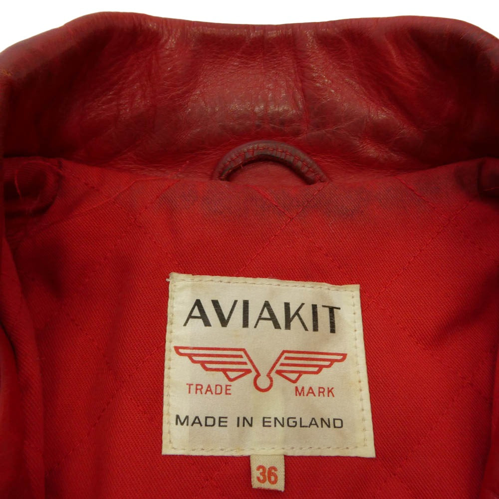 Lewis Leathers ルイスレザー Corsair コルセア レギュラーフィット カウハイド レザー ライダース ジャケット レッド系 36【中古】