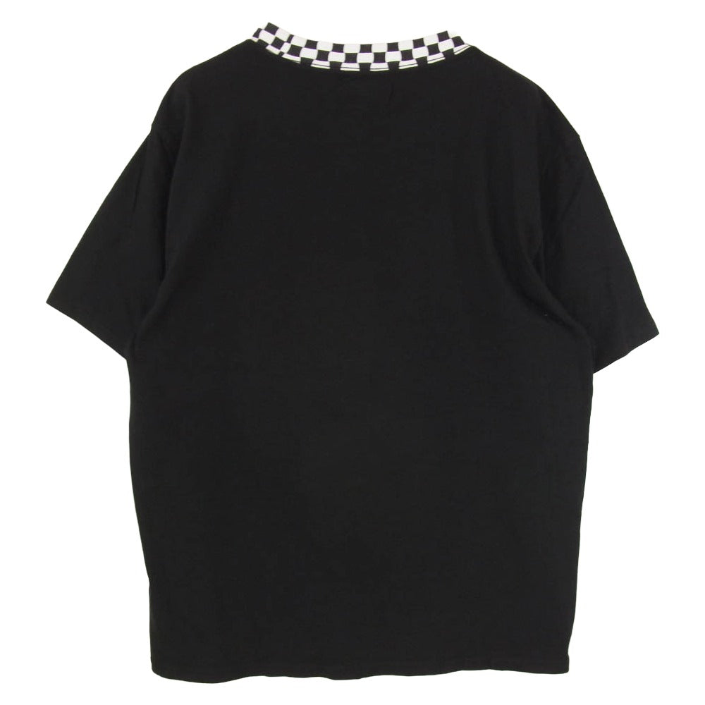 Guess ゲス x J BALVIN ジェイバルヴィン チェッカードクルーネック 半袖 Tシャツ ブラック系 L【中古】