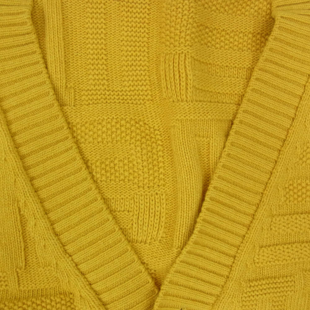 AMBUSH アンブッシュ 23SS BMHB010S23KNI001 イタリア製 モノグラム Vネック ニット カーディガン イエロー系 XL【中古】