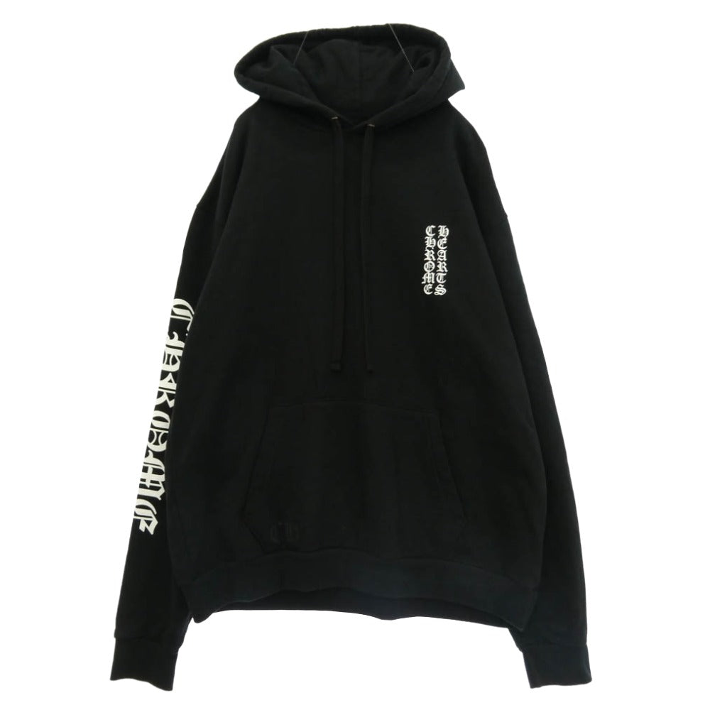 CHROME HEARTS クロムハーツ（原本無） VERTICAL LOGO SWTSHRT PLVR ヴァーティカルロゴ プルオーバー スウェット パーカー ブラック系 L【中古】