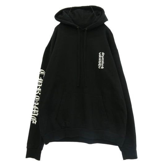 CHROME HEARTS クロムハーツ（原本無） VERTICAL LOGO SWTSHRT PLVR ヴァーティカルロゴ プルオーバー スウェット パーカー ブラック系 L【中古】