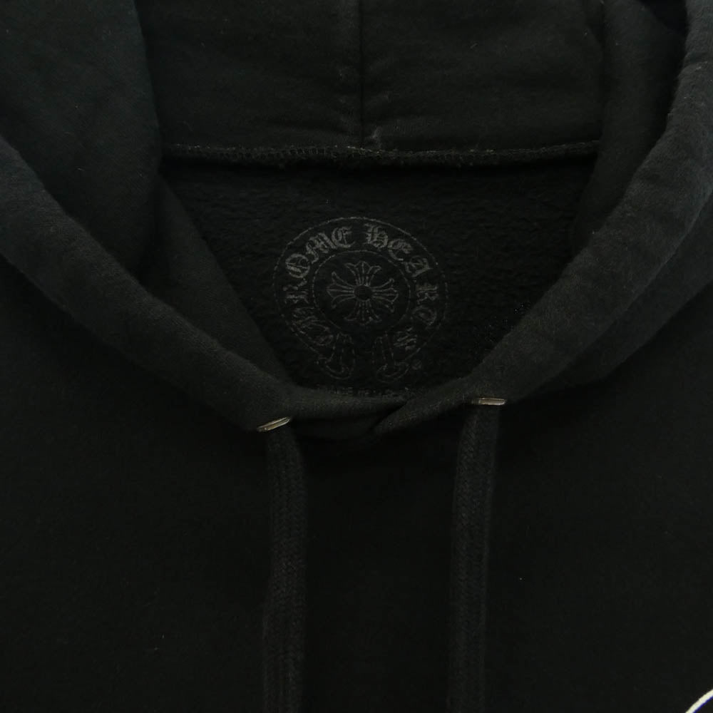 CHROME HEARTS クロムハーツ（原本無） SWTSHRT PLVR プルオーバー パーカー 袖フローラル ホースシュープリント スウェットパーカー ブラック系 L【中古】
