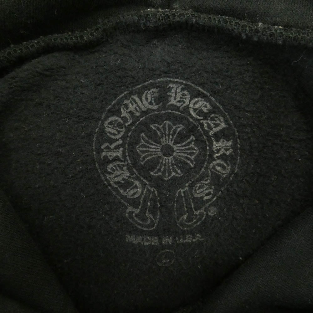 CHROME HEARTS クロムハーツ（原本無） SWTSHRT PLVR プルオーバー パーカー 袖フローラル ホースシュープリント スウェットパーカー ブラック系 L【中古】