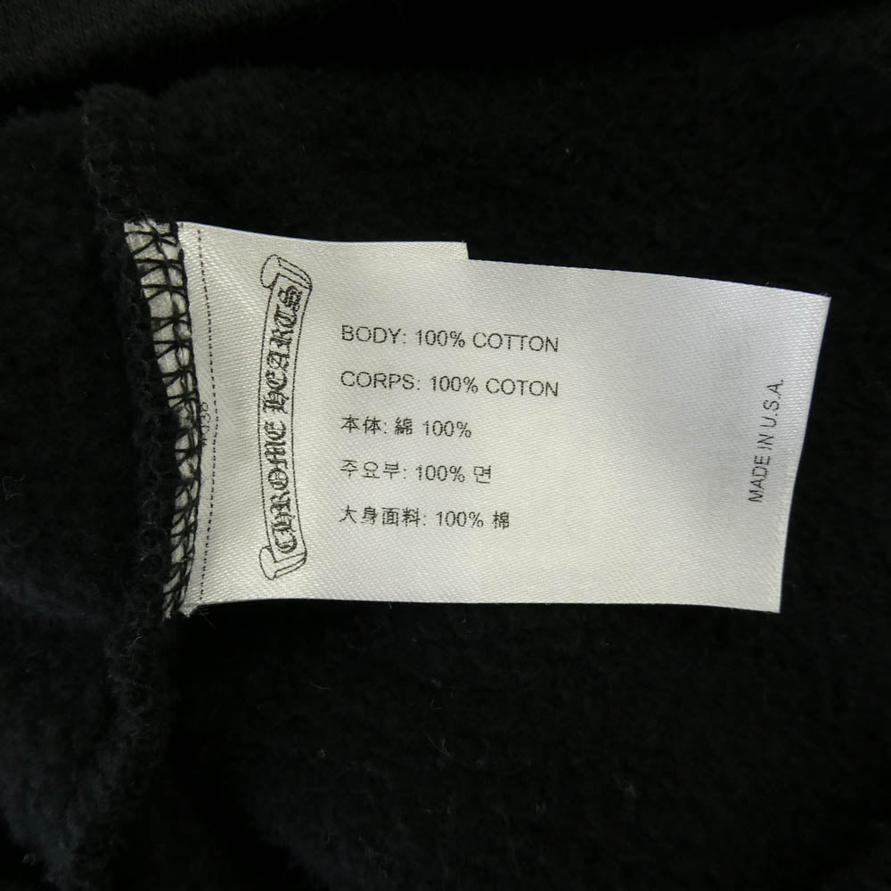 CHROME HEARTS クロムハーツ（原本無） SWTSHRT PLVR プルオーバー パーカー 袖フローラル ホースシュープリント スウェットパーカー ブラック系 L【中古】