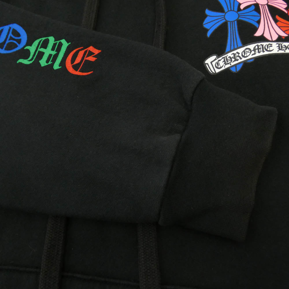 CHROME HEARTS クロムハーツ（原本無） MLTCOL CEM CRS HD PLVR マルチカラー セメタリークロス プルオーバー スウェット パーカー ブラック系 L【中古】