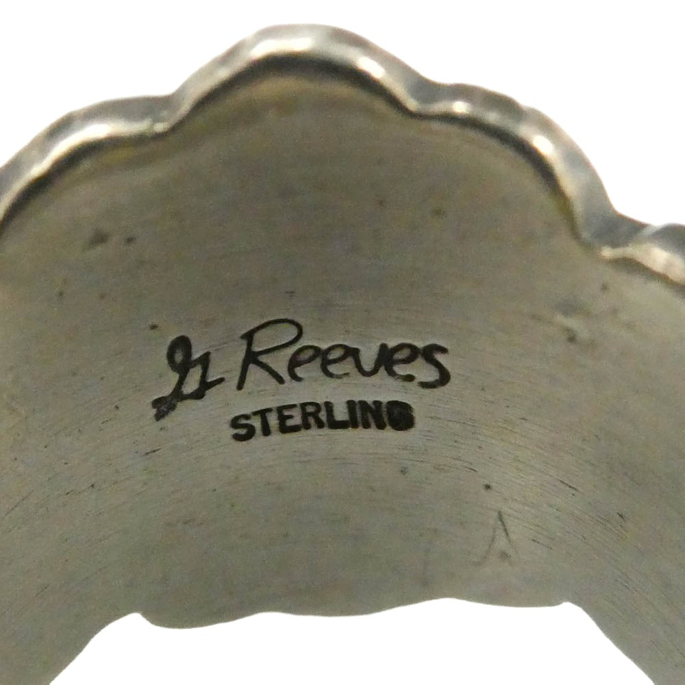GARY REEVES ゲイリーリーブス 14K スタンプワーク シルバー リング Navajo ナバホ族 インディアンジュエリー シルバー系 ゴールド系 21号【中古】