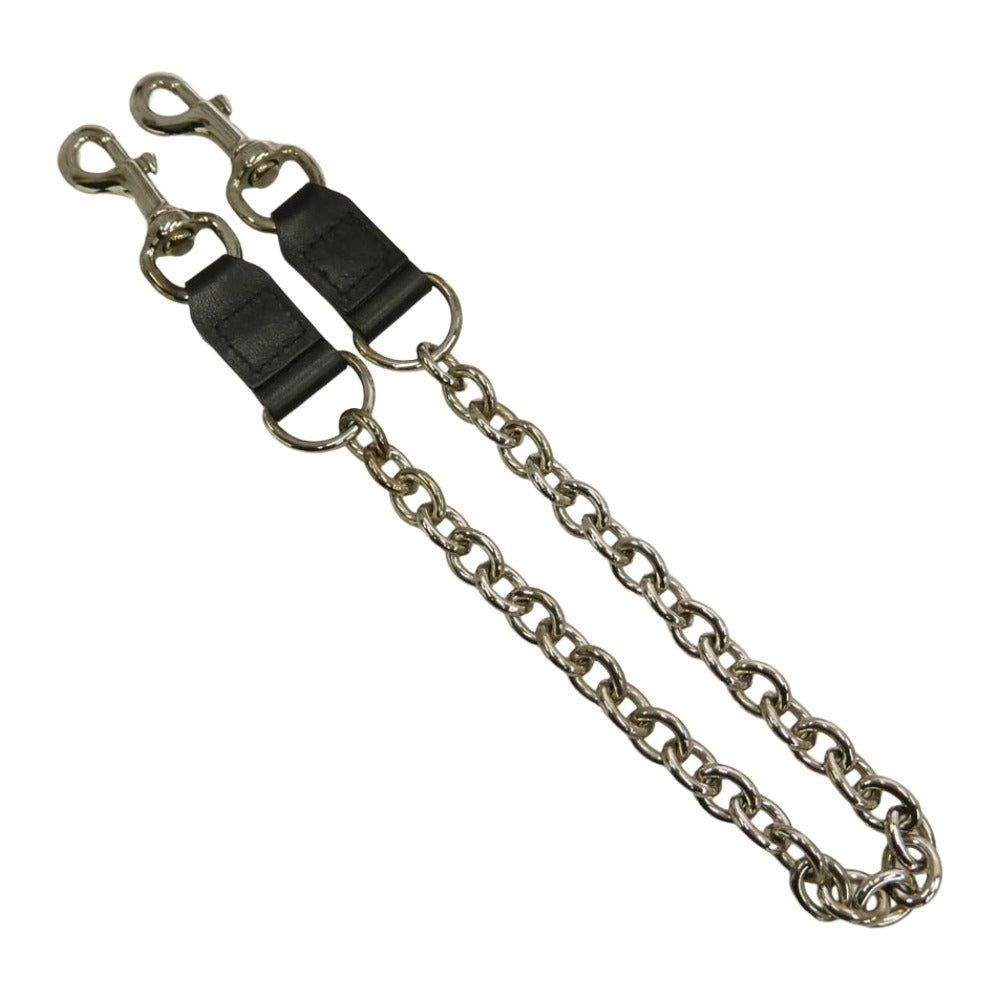 GUCCI グッチ レザーコンビ 2クリップ ウォレット チェーン ブラック系 シルバー系【中古】