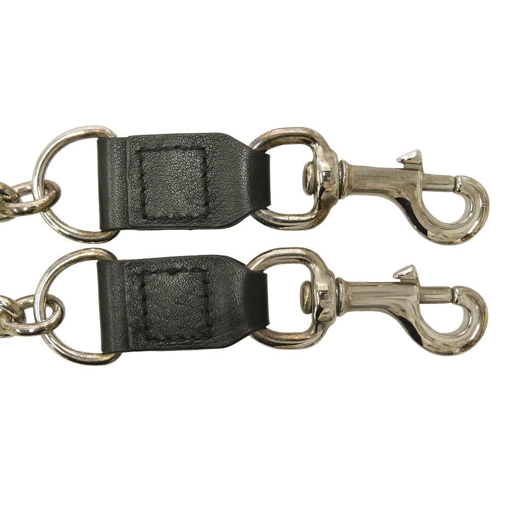 GUCCI グッチ レザーコンビ 2クリップ ウォレット チェーン ブラック系 シルバー系【中古】