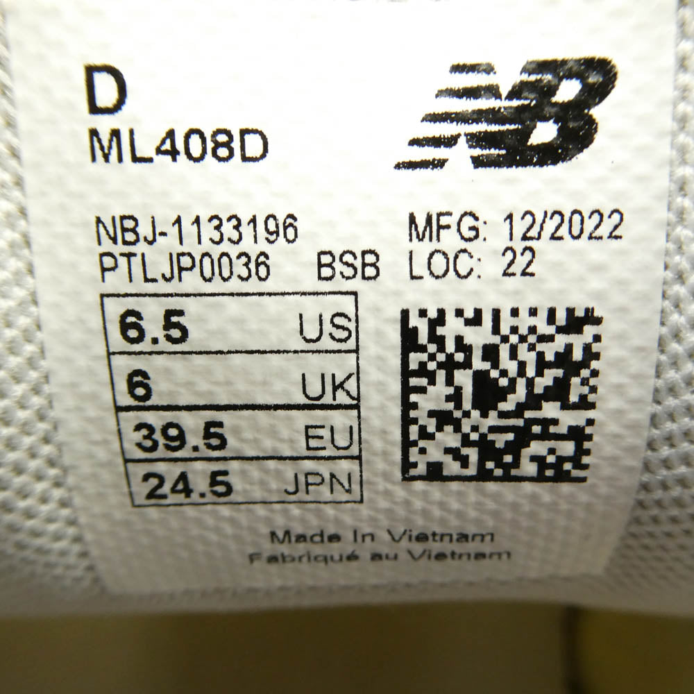 NEW BALANCE ニューバランス ML408D ローカット スニーカー グレー系 24.5cm【中古】