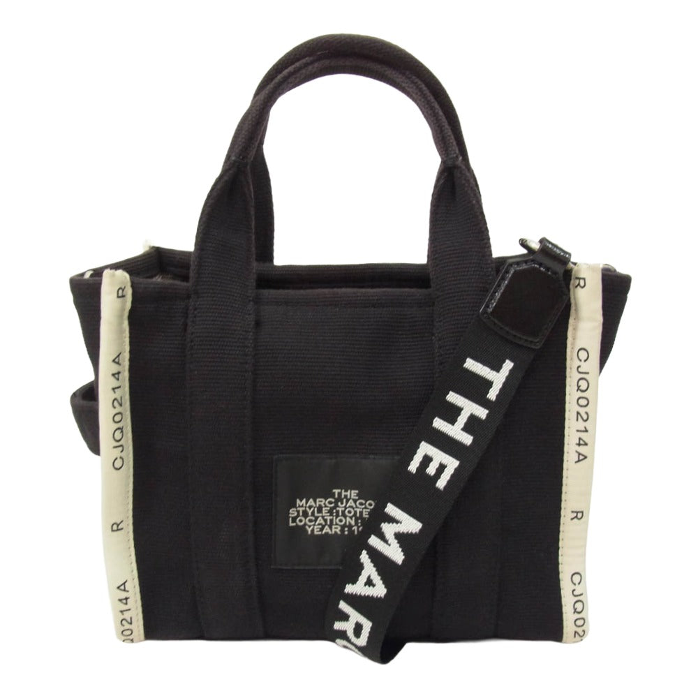 MARC JACOBS マークジェイコブス キャンバス 2WAY ハンドバック トートバッグ ショルダーバッグ ブラック系【中古】