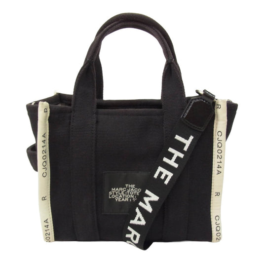 MARC JACOBS マークジェイコブス キャンバス 2WAY ハンドバック トートバッグ ショルダーバッグ ブラック系【中古】