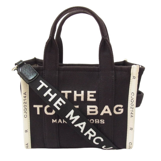 MARC JACOBS マークジェイコブス キャンバス 2WAY ハンドバック トートバッグ ショルダーバッグ ブラック系【中古】