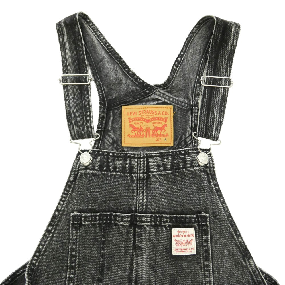 Levi's リーバイス 79107-0023 ユーズド加工 ブラックデニム オーバーオール ブラック系 S【美品】【中古】