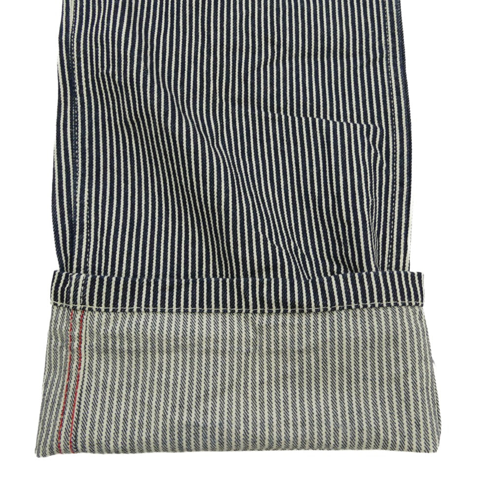 KOJIMA GENES 児島ジーンズ ヒッコリー ベーシック オーバーオール ネイビー系 M【美品】【中古】