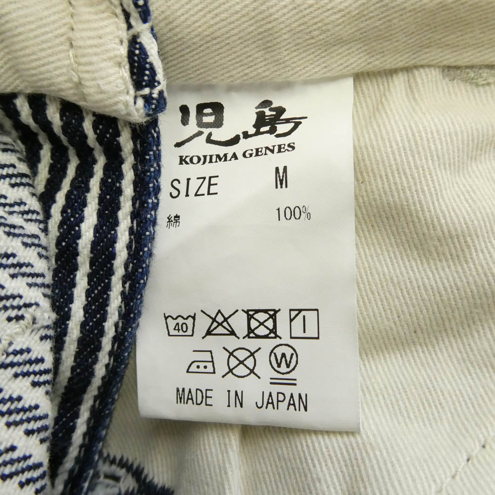 KOJIMA GENES 児島ジーンズ ヒッコリー ベーシック オーバーオール ネイビー系 M【美品】【中古】