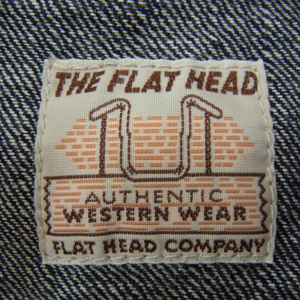 THE FLAT HEAD ザフラットヘッド 7002W 12オンス セルビッジデニム ウエスタン 長袖 シャツ インディゴブルー系 38【中古】