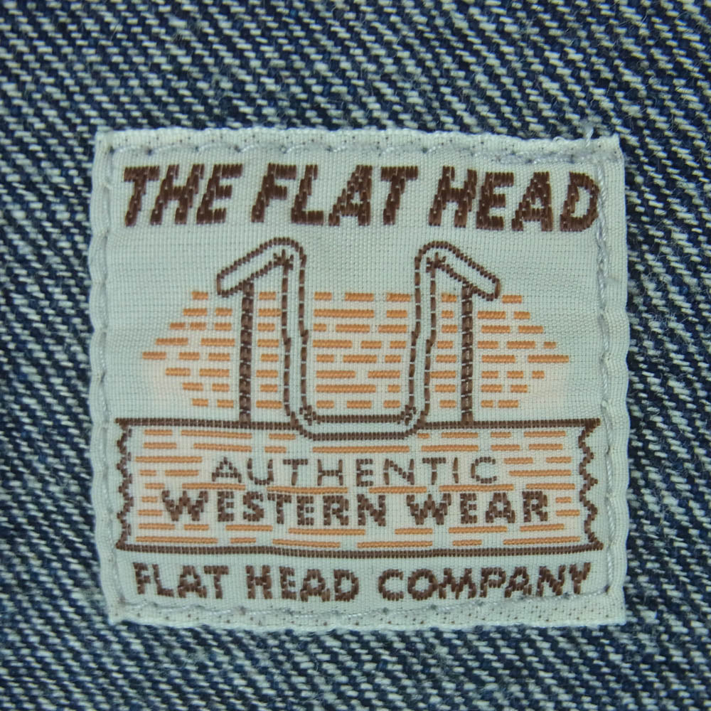 THE FLAT HEAD ザフラットヘッド 7008W WABASH STRIPE ウォバッシュ ストライプ ウエスタン 長袖 シャツ ネイビー系 ホワイト系 38【中古】
