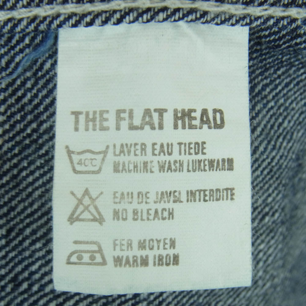 THE FLAT HEAD ザフラットヘッド 7008W WABASH STRIPE ウォバッシュ ストライプ ウエスタン 長袖 シャツ ネイビー系 ホワイト系 38【中古】
