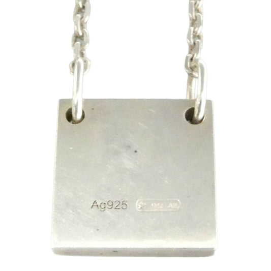 GUCCI グッチ トレードマーク スクエア プレート シルバー ネックレス Ag925 シルバー系【中古】