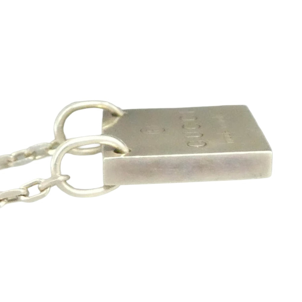 GUCCI グッチ トレードマーク スクエア プレート シルバー ネックレス Ag925 シルバー系【中古】