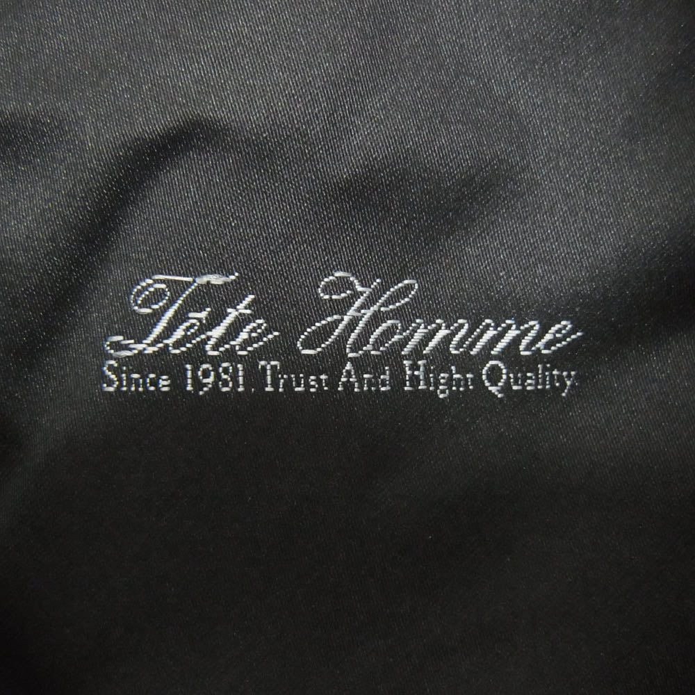 TETE HOMME テットオム 中綿入り ウール混 ジップ ジャケット ブルゾン ネイビー系 7【中古】