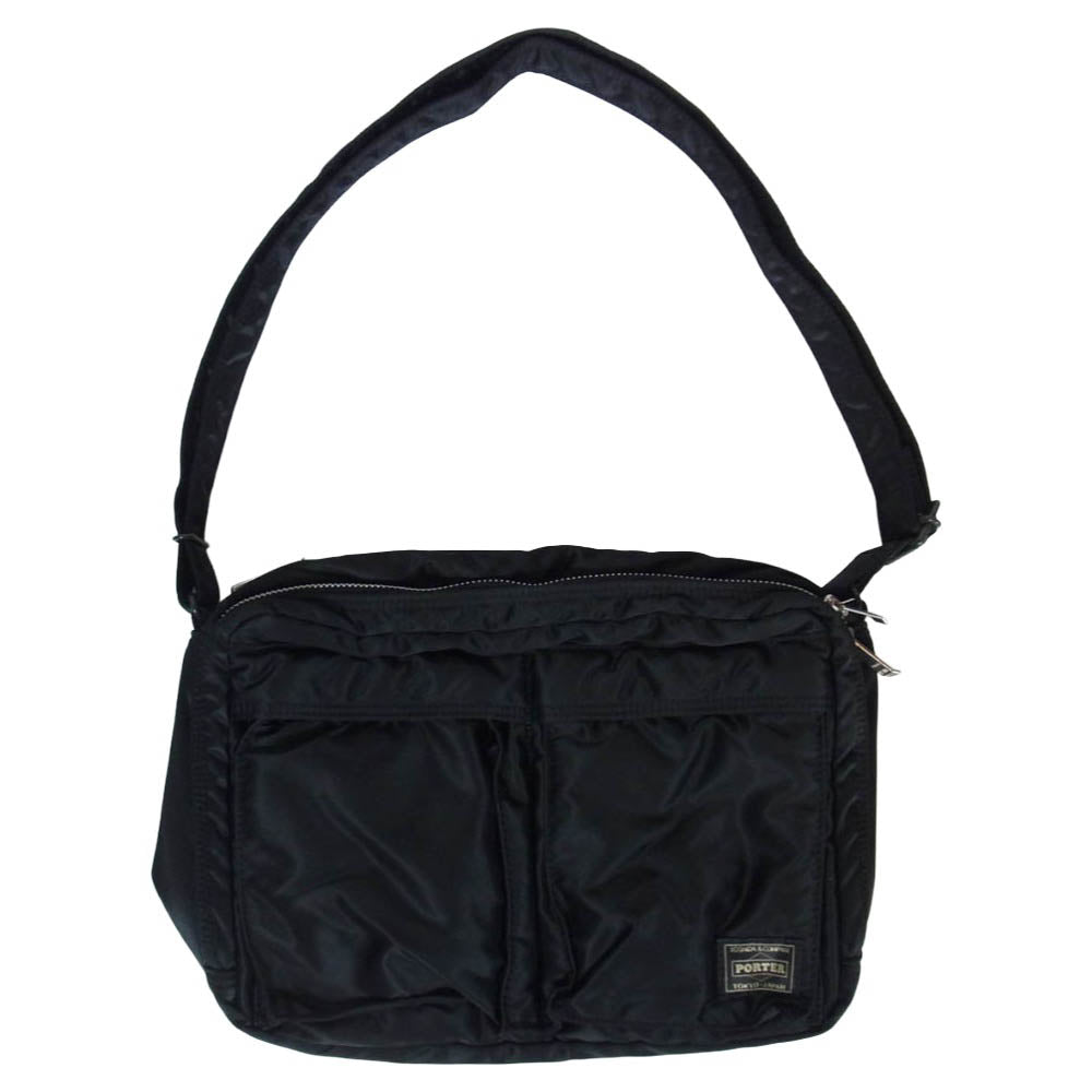 PORTER ポーター TANKER SLING BAG W zip タンカー スリング ショルダーバッグ ブラック系【中古】