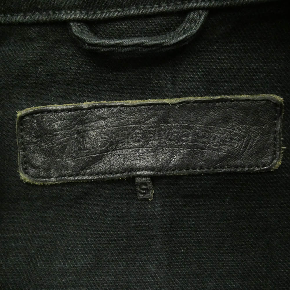 CHROME HEARTS クロムハーツ（原本無） BLACK DENIM JACKET CROSS PATCH ホースシューボタン レザークロスパッチ ブラックデニムジャケット ブラック系 S【中古】