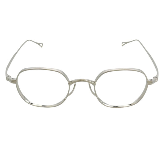 カメマンネン KMN-115 ヘキサゴンシェイプ 眼鏡 メガネ アイウェア シルバー系 44□21-145【美品】【中古】