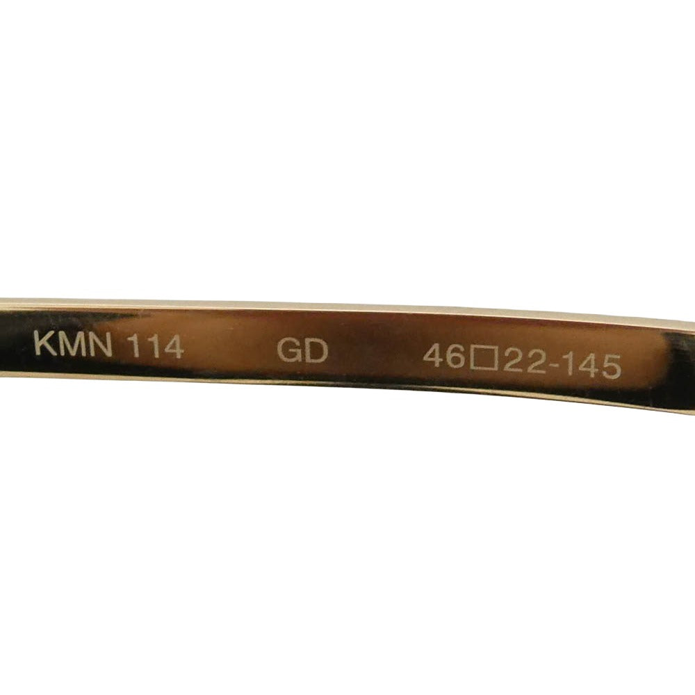 カメマンネン KMN-114 スクエアシェイプ 眼鏡 メガネ アイウェア ゴールド系 46◻︎22-145【美品】【中古】