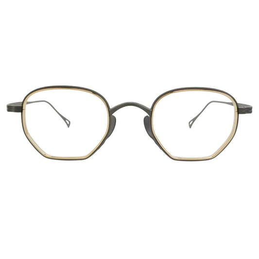 カメマンネン KMN-1235 眼鏡 メガネ アイウェア ブラック系 ゴールド系 46□23-145【極上美品】【中古】