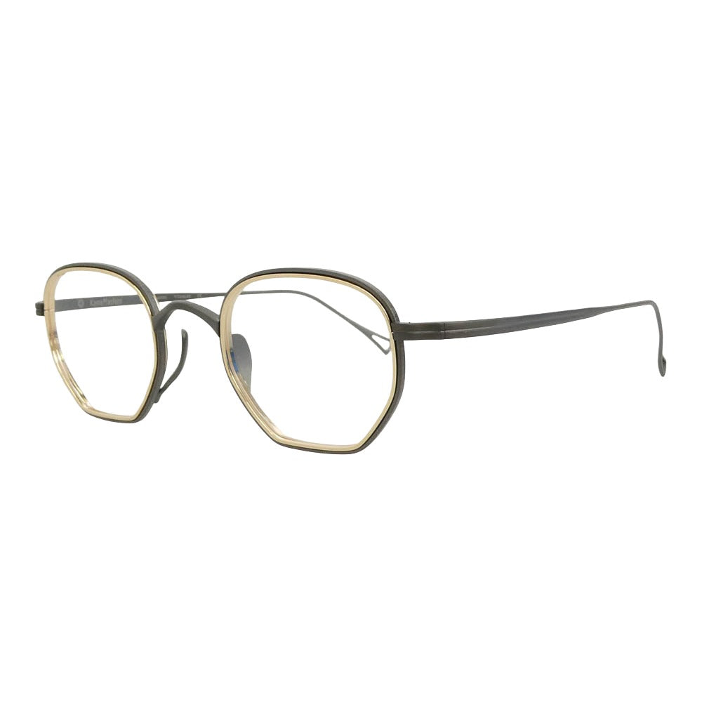 カメマンネン KMN-1235 眼鏡 メガネ アイウェア ブラック系 ゴールド系 46□23-145【極上美品】【中古】