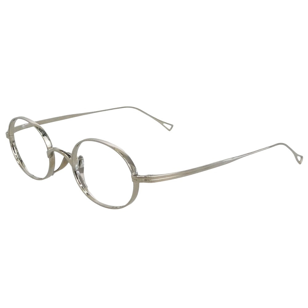 カメマンネン KMN-9918 オーバルシェイプ 眼鏡 メガネ アイウェア シルバー系 48□22-145【極上美品】【中古】